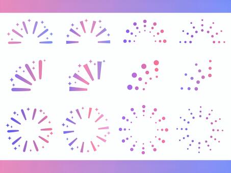 グラデーションの集中線セット 紫 ピンク 集中線,グラデーション,紫,ピンク,透明感,ポップ,かわいい,キラキラ,パステル,淡いのイラスト素材