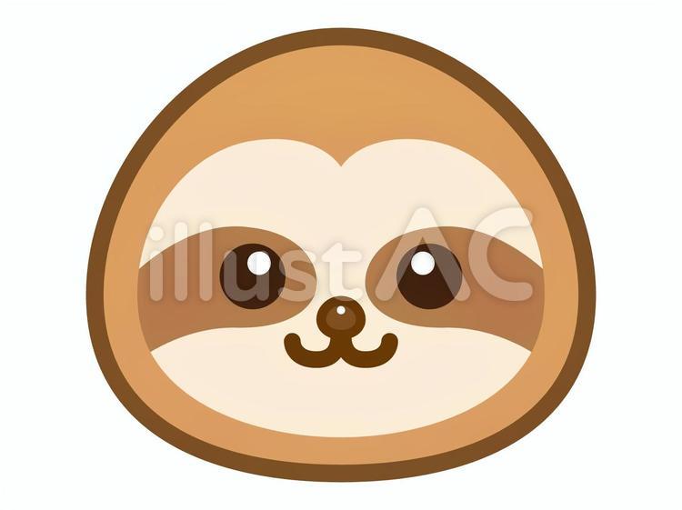 かわいいナマケモノの顔アイコン ベクターイラスト No 無料イラストなら イラストac