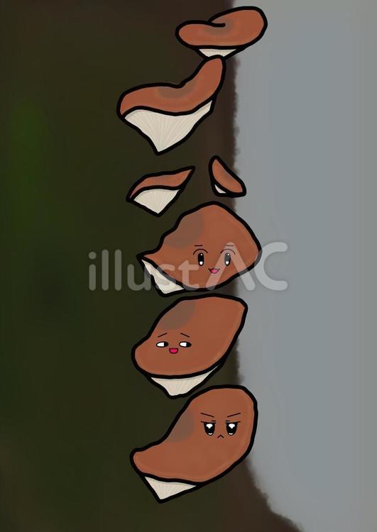 ツキヨタケ（背景付き）毒キノコ ツキヨタケ,毒キノコ,毒きのこのイラスト素材