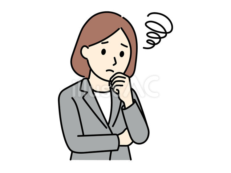 悩みを抱えるスーツの女性 人物,女性,社会人のイラスト素材