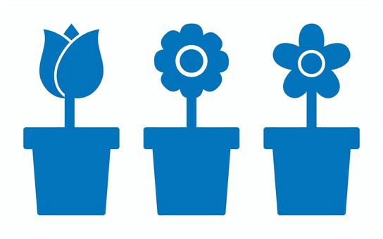 Illustration, kembang, planter, tulip, 