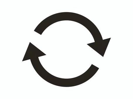 黒矢印(循環・2つ) 黒矢印(循環・2つ) 矢印,循環,黒,シンプル,丸い,回る,回転,リピート,繰り返し,リサイクルのイラスト素材