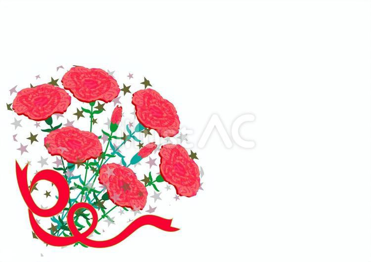 母の日の赤いカーネーションの花束 母の日,カーネーション,赤のイラスト素材