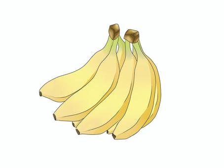 バナナのイラスト バナナのイラスト バナナ,banana,フルーツ,果物,食べ物,黄色,熟した,南国,房,新鮮のイラスト素材