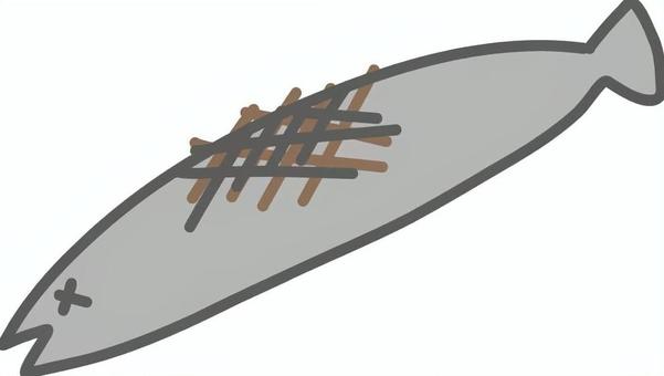 焼いたいわしのシンプルなイラスト 焼いたいわしのシンプルなイラスト いわし,焼く,焼き魚,魚,節分,シンプル,グレー,イラスト,鰯,生き物のイラスト素材