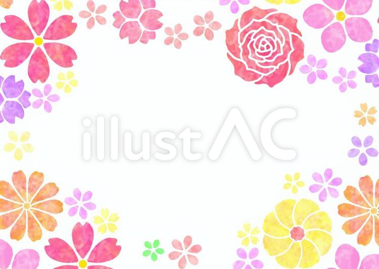 花 花,フラワー,花フレームのイラスト素材