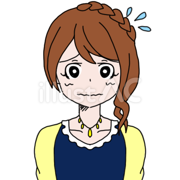 私服の女性4（汗） 私服,女子,女の子のイラスト素材