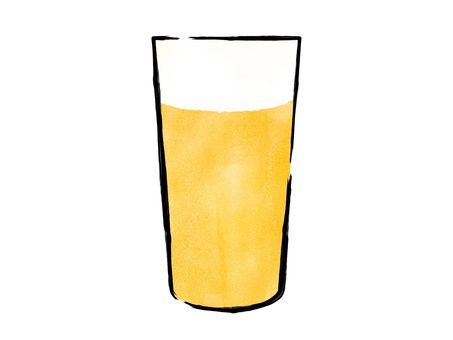 ビール4タンブラーグラス ビール,アルコール,飲み物,夏,筆絵,墨,水彩,挿絵,和風のイラスト素材