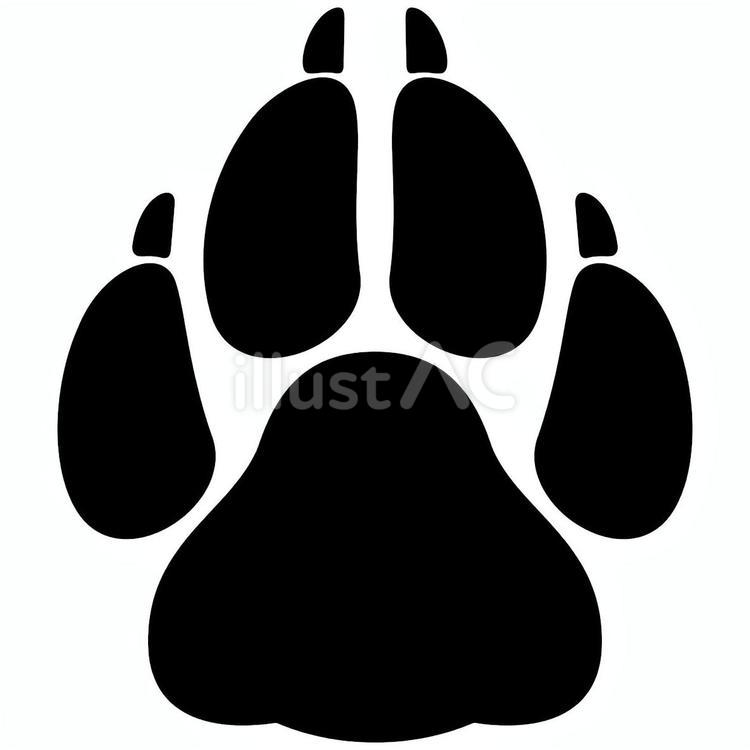 犬の足あと03（大型犬･爪あり）黒 犬,動物,ペットのイラスト素材