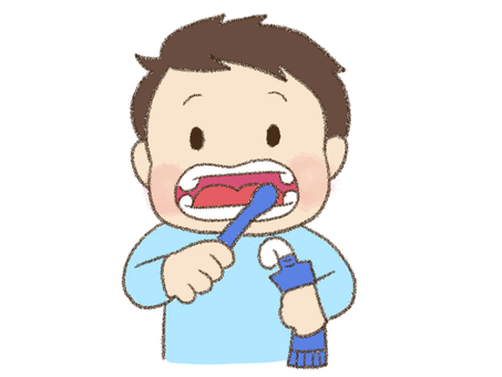 歯を磨く男の子 歯を磨く男の子 視覚支援,お支度ボード,絵カード,スケジュール,子ども,男の子,歯ブラシ,歯磨きのイラスト素材