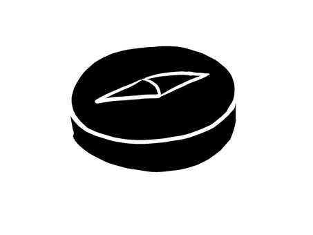 方位磁針シルエット 方位磁石,方角,シルエット,アウトドア,登山,手描き,サバイバル,キャンプ,シンプル,背景透過のイラスト素材