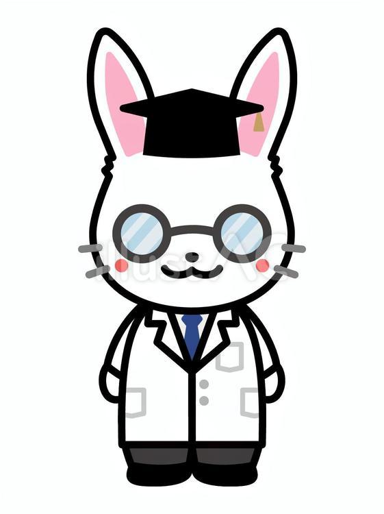 うさぎの博士 うさぎ,ウサギ,兎のイラスト素材