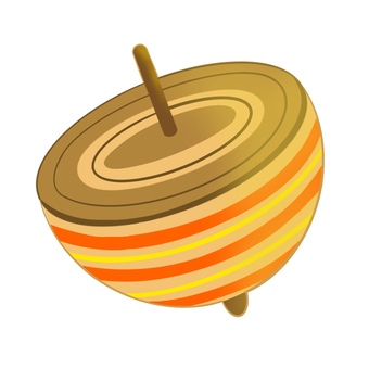 こま　まんまる　手描き こま,独楽,おもちゃ,玩具,年賀状,ポストカード,丸い,かわいい,手描きのイラスト素材