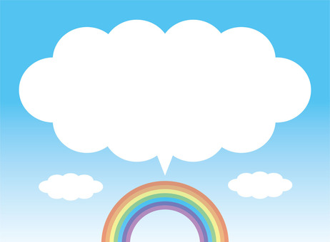 Big cloud and rainbow (speech balloon), rainbow, sky, cloud, JPG, PNG and AI