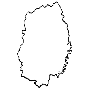 岩手県地図のイラスト （筆タッチ） 岩手県,岩手,県,地図,東北,日本地図,筆,日本,盛岡市,奥州市のイラスト素材