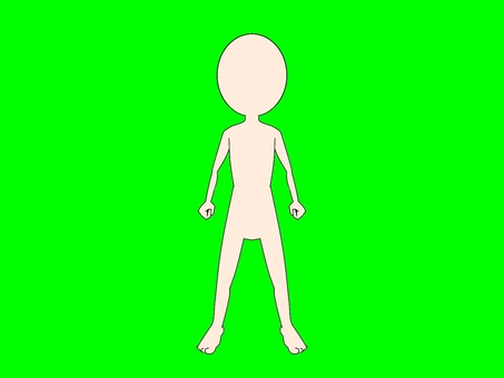 組みキャラ:体型3‐色白 ファンタジー,組み立て,体,3等身,2次元のイラスト素材
