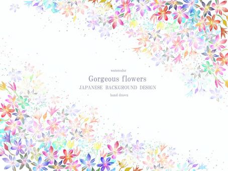 Gorgeous flowers Japanese background 193, JPG, PNG and AI Gorgeous flowers Japanese background 193, , JPG, PNG and AI