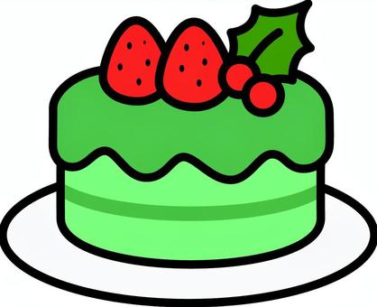 緑のいちごのホールケーキです。