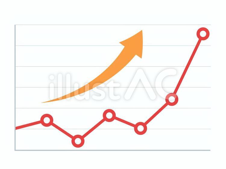 グラフ_アップ_イラスト グラフ,アップ,矢印のイラスト素材