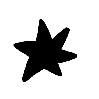 モノクロのおしゃれポップな星形イラスト 星,星形,黒,モノクロ,シンプル,かわいい,手描き,やわらかい,やさしい,装飾のイラスト素材