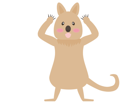 クアッカワラビー クアッカワラビー,ワラビー,カンガルー,にっこり,笑顔,微笑み,幸せ,動物,笑う,ニコニコのイラスト素材