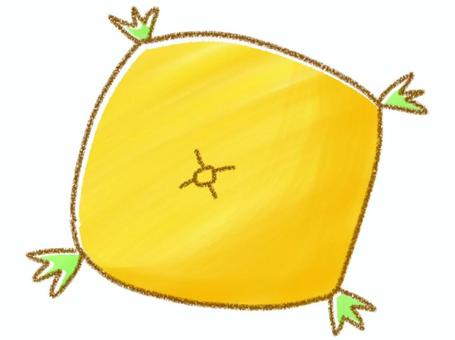 イエローのクッション クッション,黄色,イエロー,インテリア,シンプル,手描きのイラスト素材