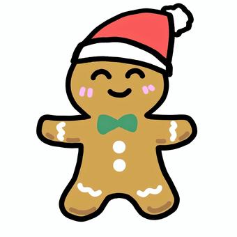 笑顔のジンジャーブレッド人形 クリスマス,ジンジャーブレッド,クッキー,人形,12月,冬のイラスト素材