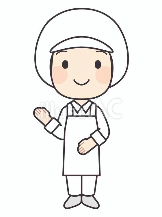 案内する調理員（マスクなし） 調理員,栄養士,調理師のイラスト素材