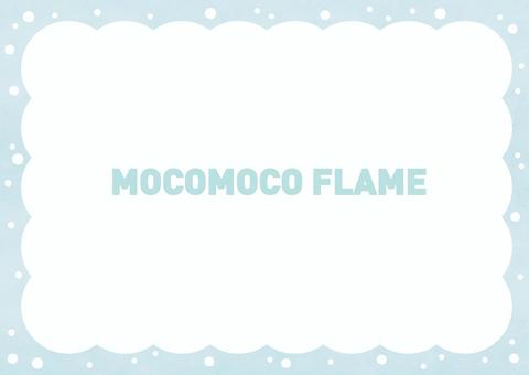 もこもこフレーム水色 フレーム,背景,もこもこ,かわいい,パステル,青,水色のイラスト素材