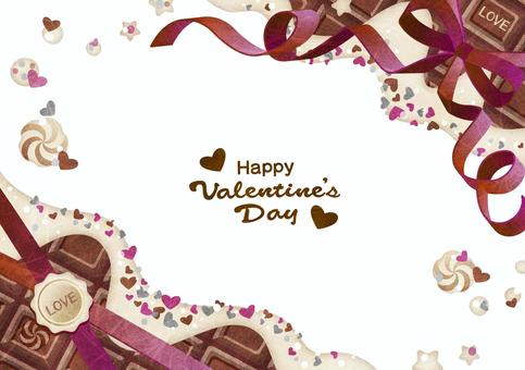 バレンタインのチョコフレーム004 バレンタイン,フレーム,チョコレート,板チョコ,リボン,バレンタインデー,プレゼント,ホワイトチョコ,ハート,ホワイトデーのイラスト素材