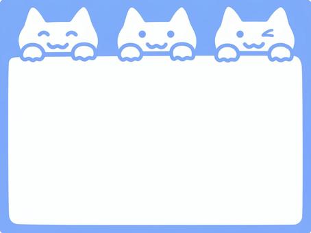 ボードを持った猫のフレーム1(水色)