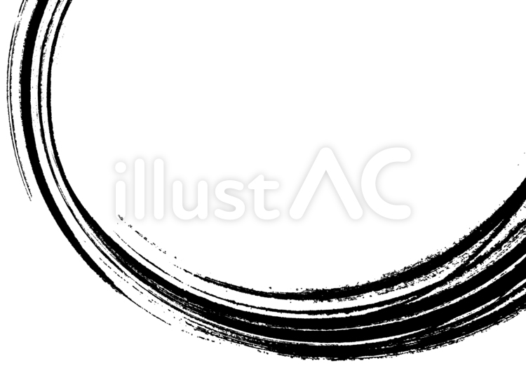 筆書き　円弧1　ベクター有り 墨 和,和風,フレームのイラスト素材