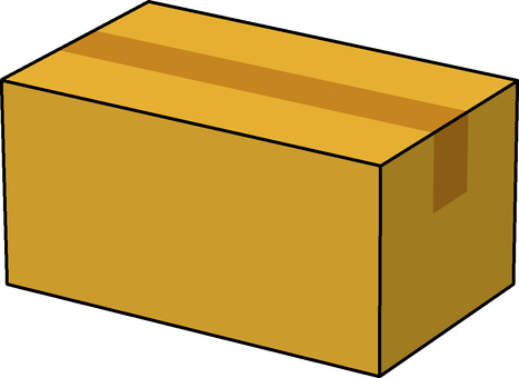 段ボール箱 荷物,箱,段ボール,ガムテープ,黄土色,蛍光色,直方体,3dcg,立体,デフォルメのイラスト素材
