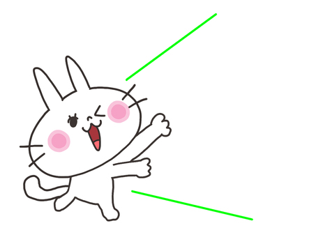 横を笑顔で紹介する猫