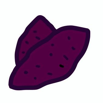 秋冬の味覚・さつまいものまるごとイラスト さつまいも,秋,冬,焼き芋,和スイーツ,手書き,野菜,アイコン,食材,シンプルのイラスト素材