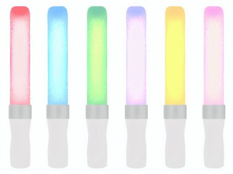 ペンライト6色セット ペンラ,推し活,推し,ライト,コンサート,応援,ライブ,ステージ,アイドル,赤のイラスト素材