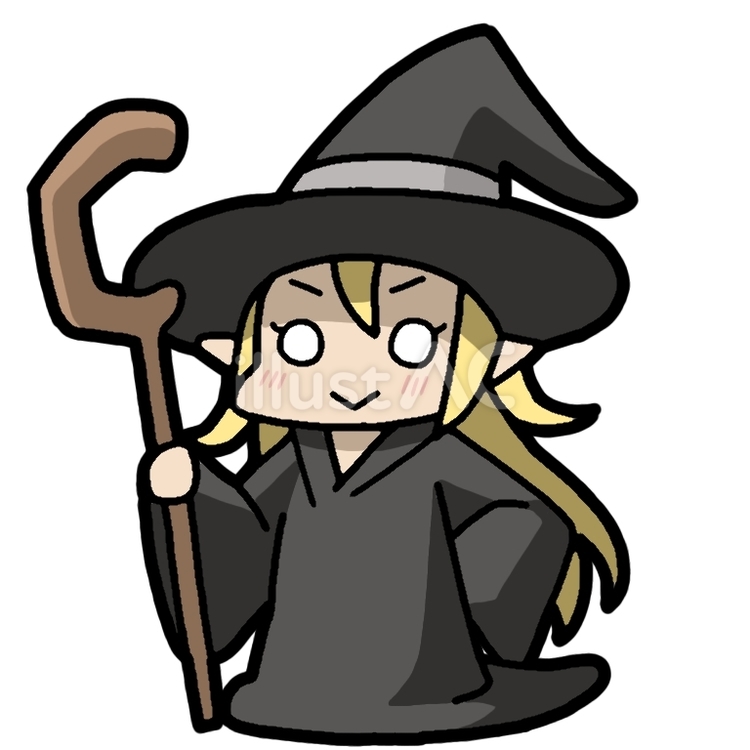 魔法使い 魔法使い,女の子,杖のイラスト素材