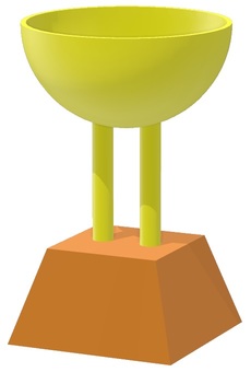 Illustration, objet, trophée, jaune, 