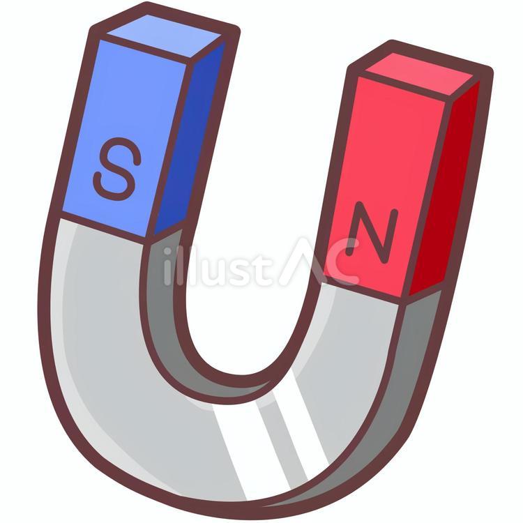 U字磁石　かわいいデフォルメイラスト u字,磁石,理科のイラスト素材