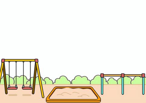 壁紙の公園です。 壁紙,公園,シンプル,遊具,ブランコ,砂場,鉄棒,緑,自然,散歩のイラスト素材