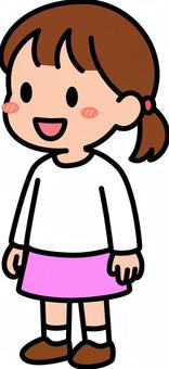 白の女の子です。 子供,シンプル,幼児,キッズ,児童,学童,女の子,白のイラスト素材