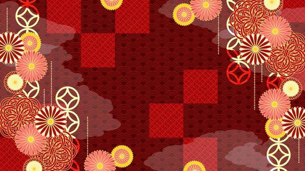 Illustration, background, with, japanese style, 