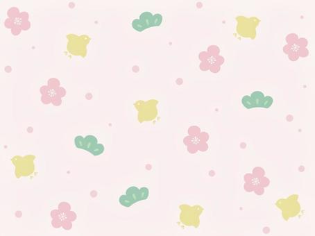 正月パターン背景_梅 ピンク 正月,年末,年始,1月,和柄,パターン,背景,壁紙,梅,松のイラスト素材