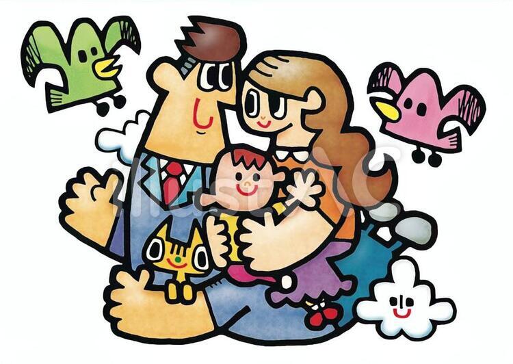 ファミリィ 幸福感,おかあさん,ファミリーのイラスト素材
