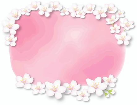 Cherry blossom fluffy frame 2, , JPG, PNG and AI