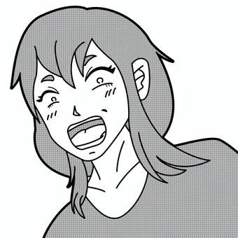 漫画風　驚いている女性 物,漫画,漫画風,コミック,コミック風,線画,手書き,女性,女,驚きのイラスト素材