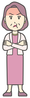  お金持ちマダム-022-全身 おばさん,怒る,中年,女性,富裕層,マダム,裕福,お金持ち,ミセス,おばちゃんのイラスト素材