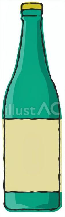 緑色の瓶 瓶,緑色,ラベルのイラスト素材