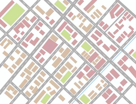 町並み　　 町並み,地図,建物,都会,道路,車道,位置,平面,イメージのイラスト素材