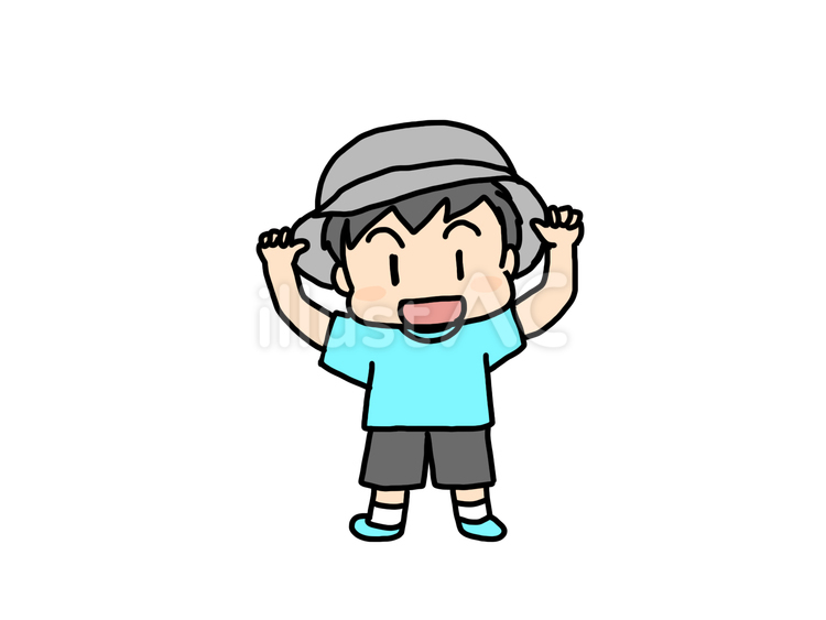 帽子をかぶる男の子 帽子,男の子,子どものイラスト素材
